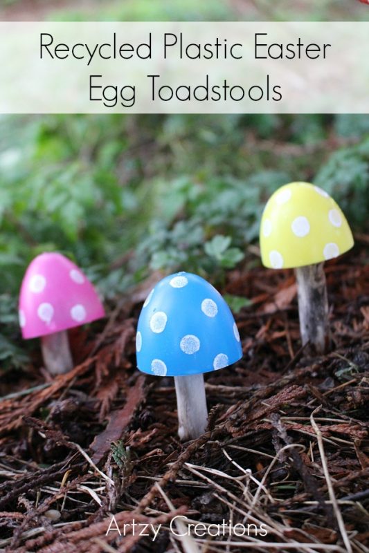Recycled Plastic Easter Egg Toadstools