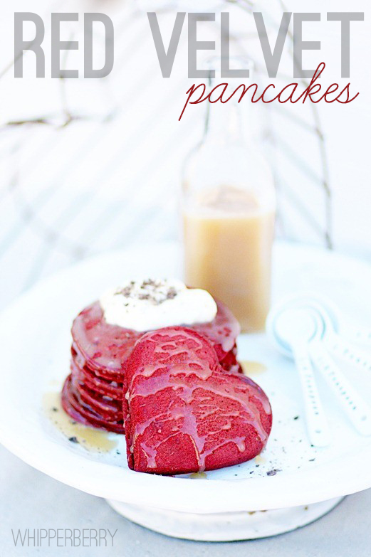 Red Velvet Heart Shaped Pancakes