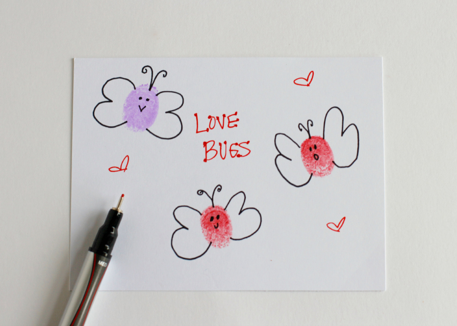 Thumbprint LOVE Bug Cards | Make and Takes