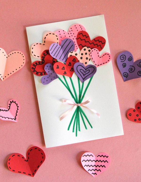Fun DIY Scrapbook Paper Valentine Heart Card for Kids