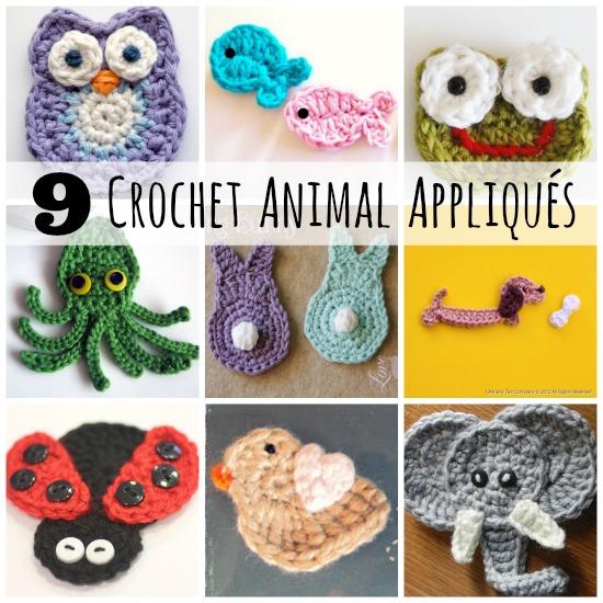 Crochet-A-Day: 9 Crochet Animal Appliqués - Make and Takes
