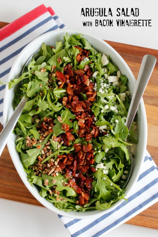 Arugula Salad with Bacon Vinaigrette - Make and Takes