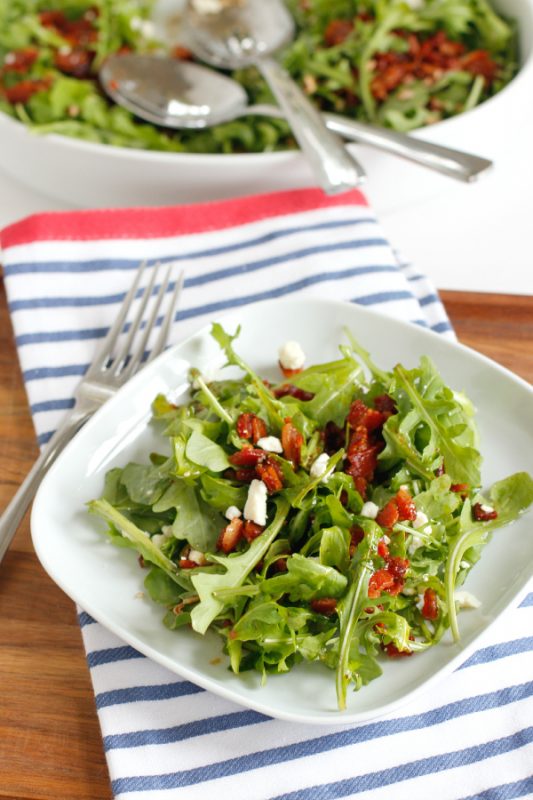 Arugula Salad with Bacon Vinaigrette - Make and Takes