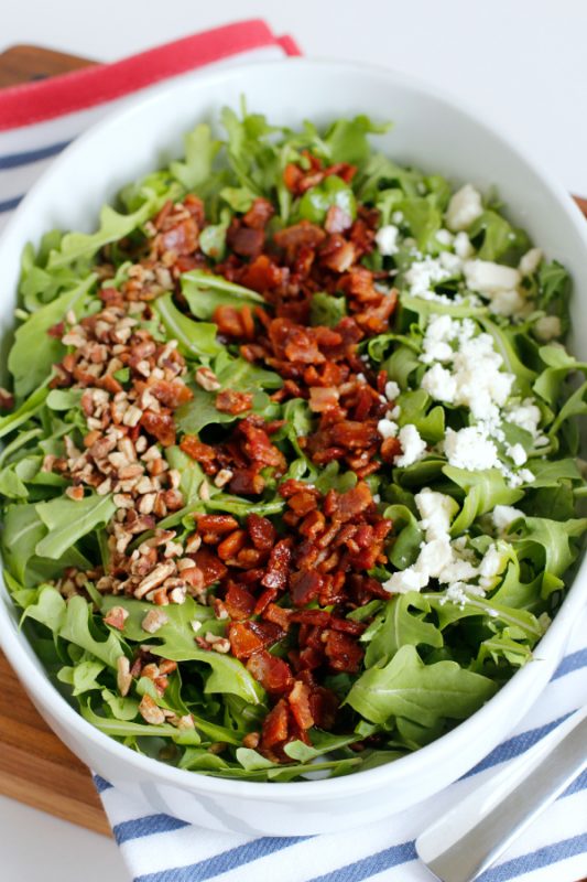 Arugula Salad with Bacon Vinaigrette - Make and Takes