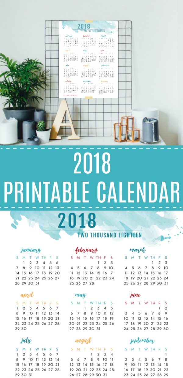 2018 Printable Calendar to Create What You Love - Make and Takes