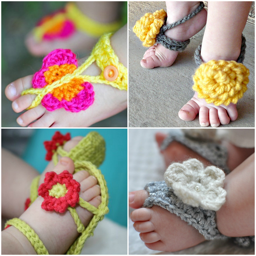 15 Cute Crochet Baby Sandals begging to be made! Make and Takes