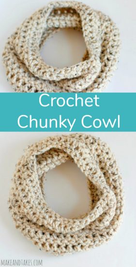 Cold Weather Chunky Crochet Cowl Pattern - Make and Takes