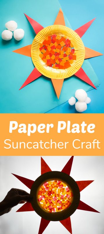 Colorful and Bright Paper Plate Suncatcher Craft - Make and Takes