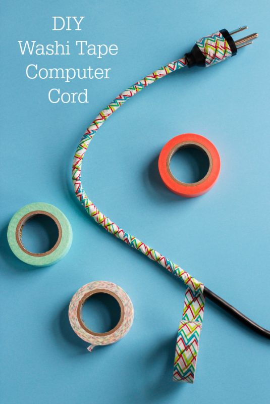 DIY Washi Tape Computer Cord Make and Takes