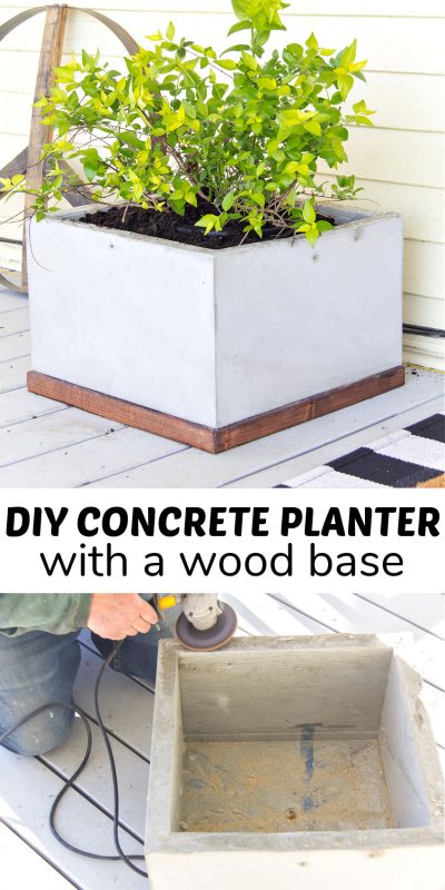 How to Make a DIY Concrete and Wood Planter - Make and Takes