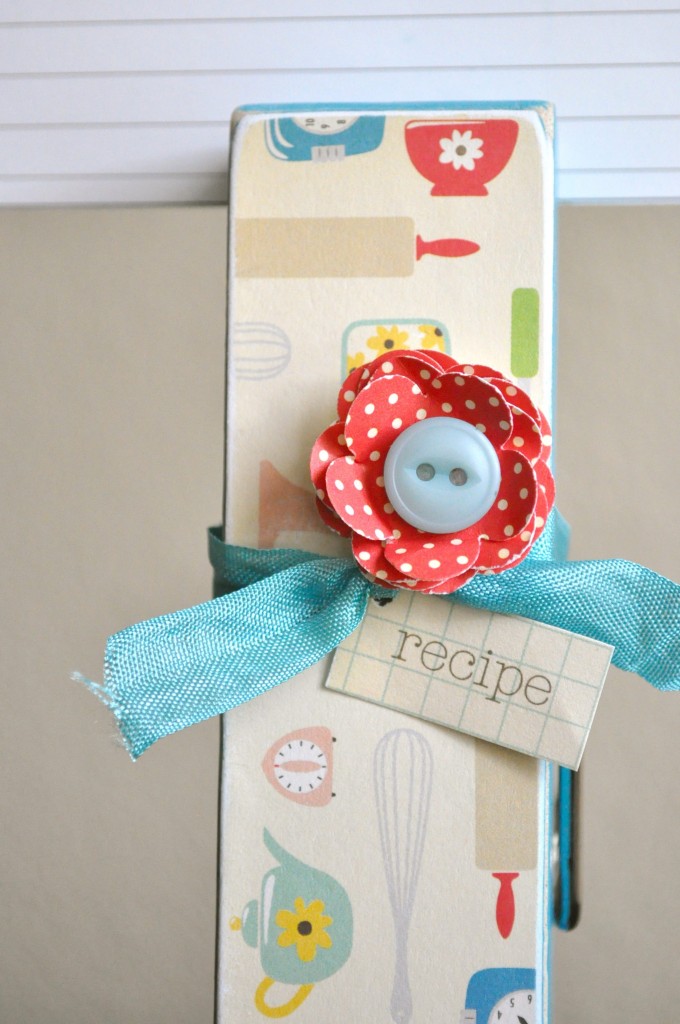 Recipe Card Holder Button Flower