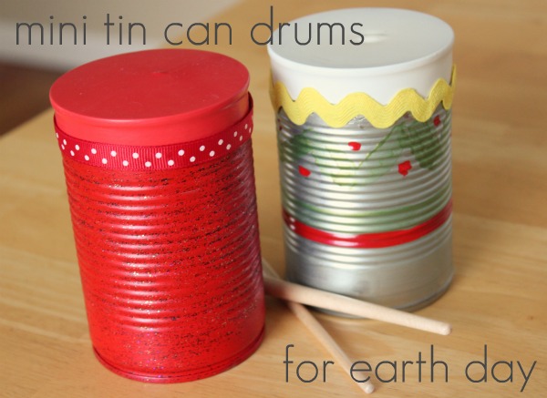 Mini Tin Can Drums Earth Day Craft - Make and Takes