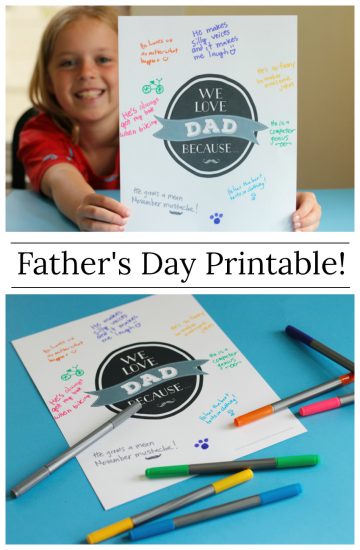 We Love Dad Because... Father's Day Printable! - Make and Takes