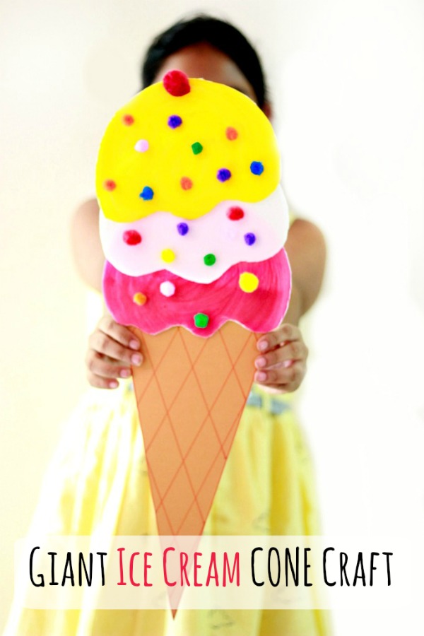 Colorful Cardboard Ice Cream Cone Craft for Kids - Crafting A Fun Life