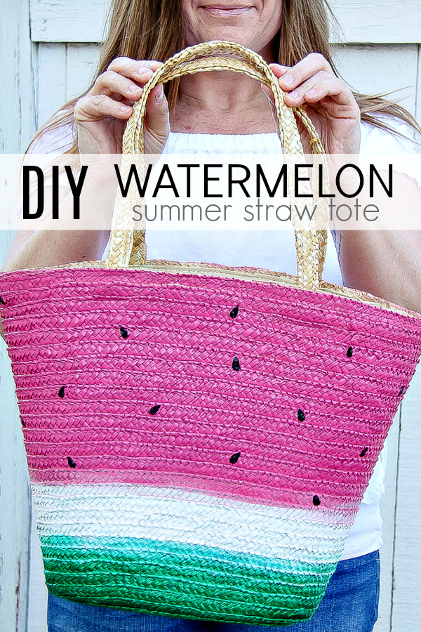 DIY Watermelon Straw Tote Bag for Summer - Make and Takes