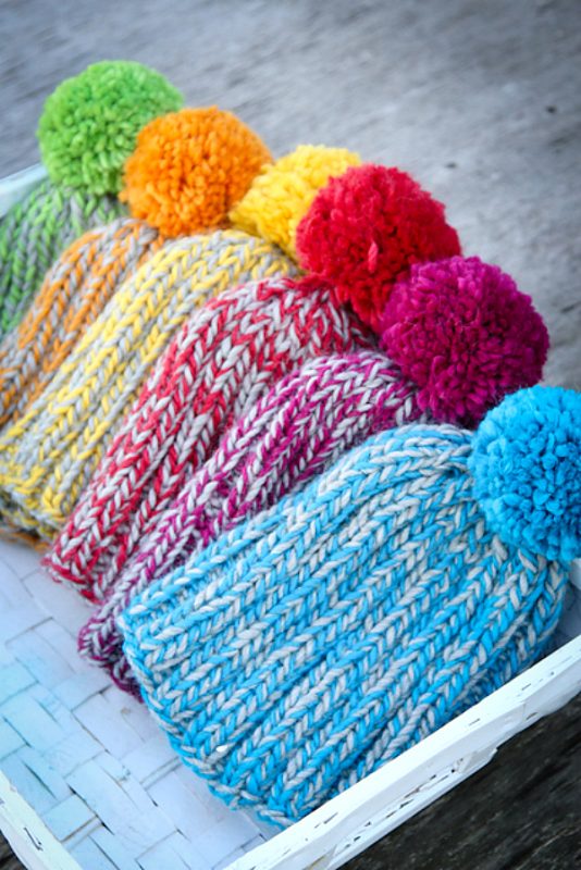3 PomPom Knit Hat Patterns Make and Takes