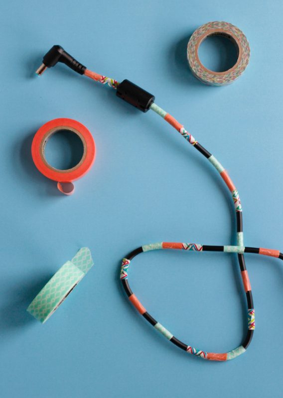 DIY Washi Tape Computer Cord Make and Takes