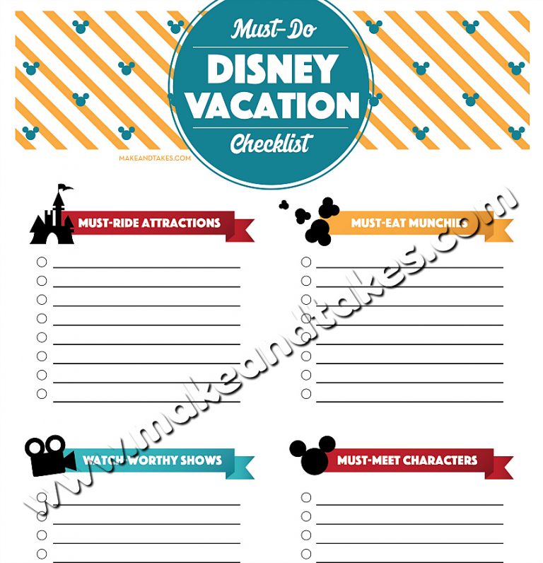 Make the Most of Your Family Disney Vacation + Printable Checklist ...