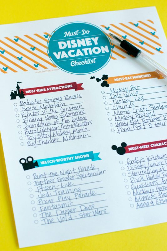 Make the Most of Your Family Disney Vacation + Printable Checklist! Make and Takes