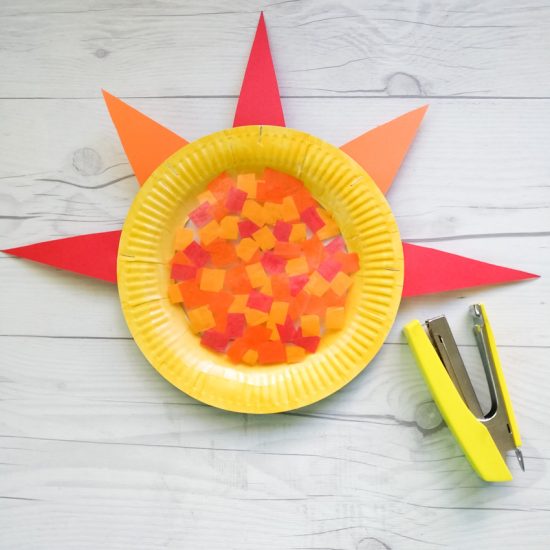 Colorful and Bright Paper Plate Suncatcher Craft - Make and Takes