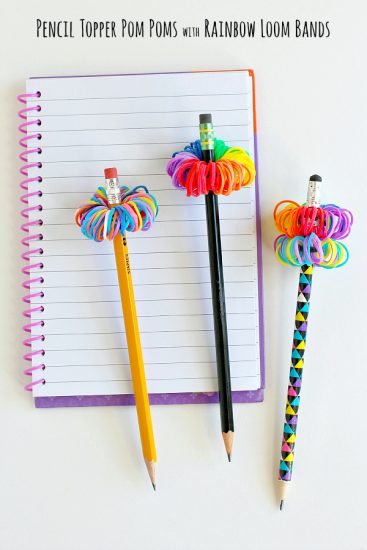 Rainbow Loom Band Pencil Toppers - Make and Takes