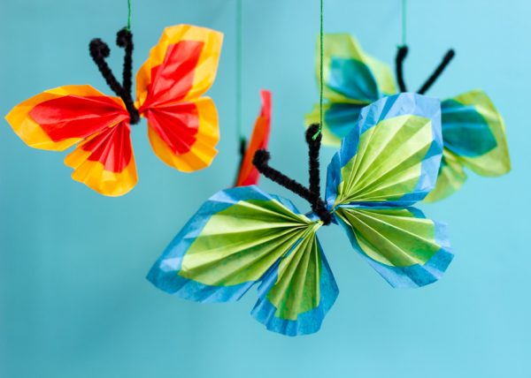 Tissue Paper Butterfly Mobile Craft - Make and Takes