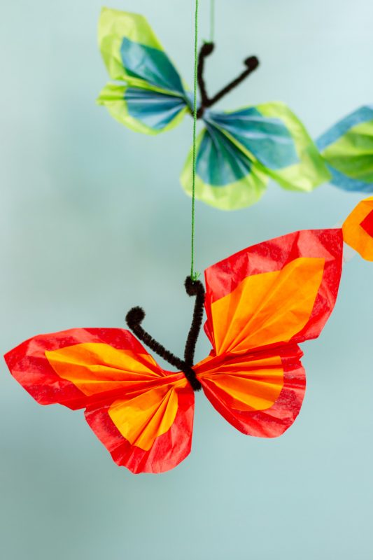 Tissue Paper Butterfly Mobile Craft - Make and Takes