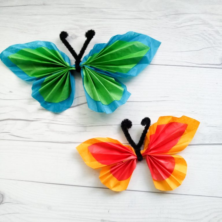 Tissue Paper Butterfly Mobile Craft - Make And Takes