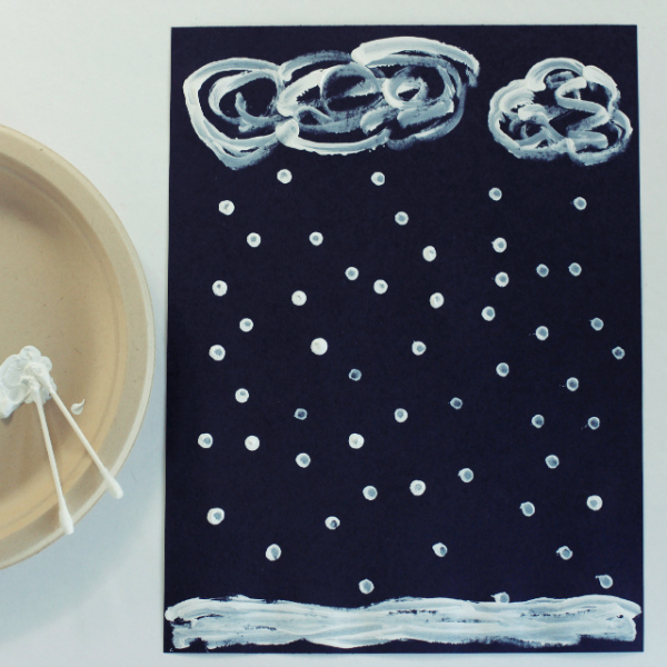 QTip Snow Painting Kids Craft Make and Takes