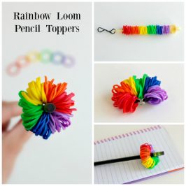 Rainbow Loom Band Pencil Toppers - Make and Takes