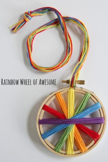 Rainbow Threaded Embroidery Hoop - Make and Takes