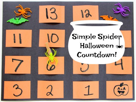 Simple Spider Halloween Countdown Pocket Chart - Make and Takes