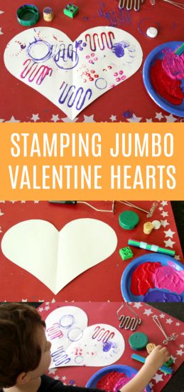 Stamping with Tools to Make Jumbo Valentine Hearts - Make and Takes