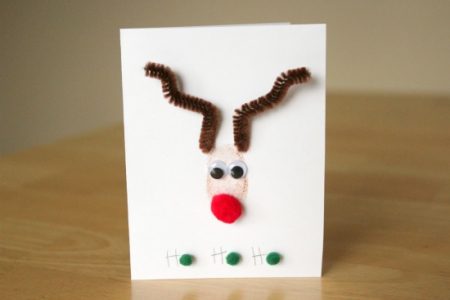 Rudolph the Red Nose Reindeer Thumbprint Cards - Make and Takes