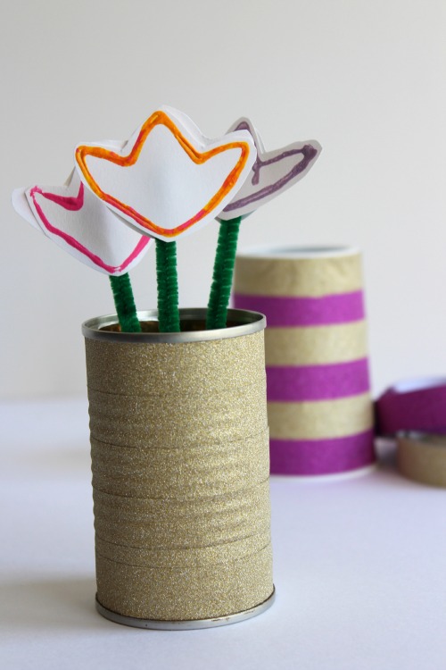 Earth Day Washi Tape Flower Vase - Make and Takes