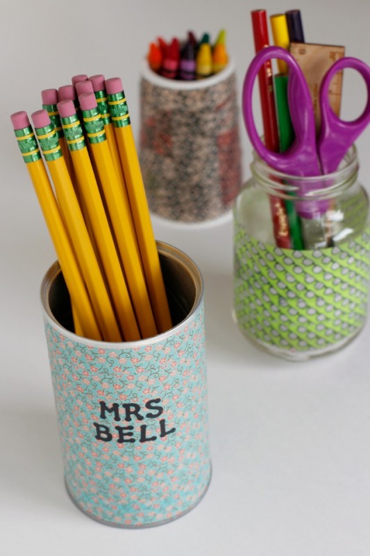 Washi Tape Pencil Holders - Make and Takes