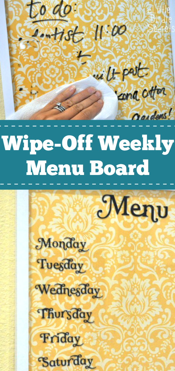 Wipe-Off Weekly Menu Board