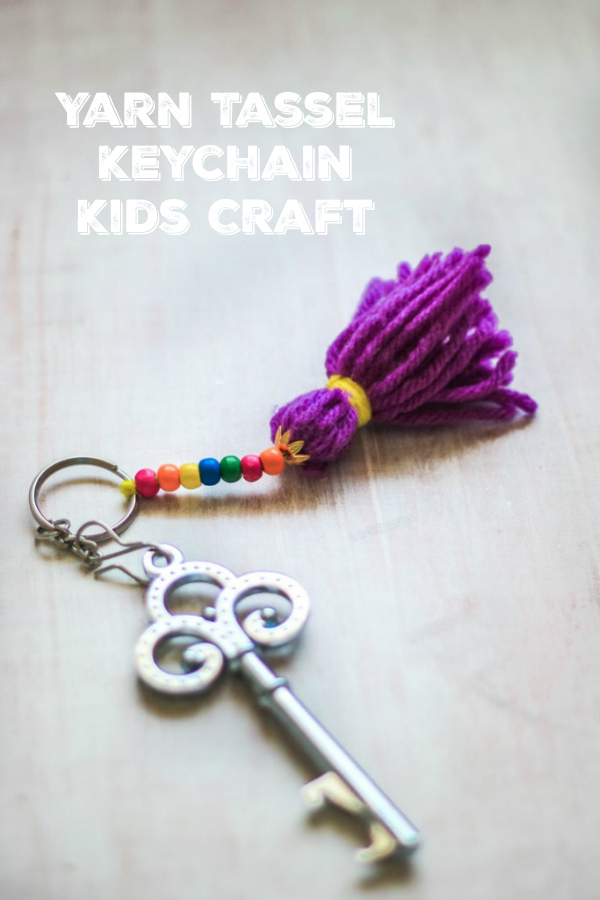 Yarn Tassel Keychain Kids Craft - Make and Takes