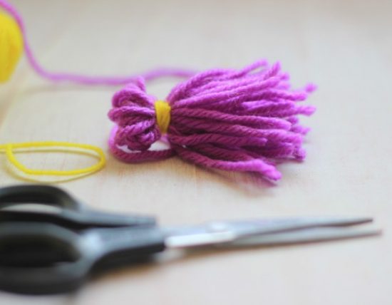 Yarn Tassel Keychain Kids Craft - Make and Takes