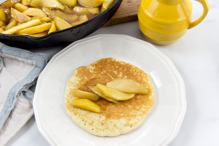 apple compote on a pancake