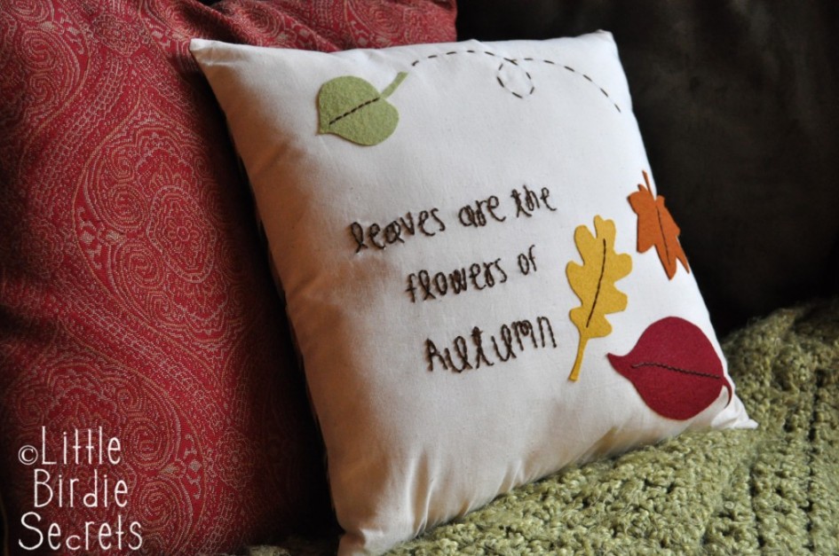 Embroidered Fall Leaf Pillow Make and Takes