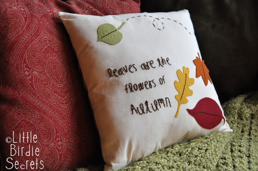 DIY Fall Leaf Pillow - A Wonderful Thought