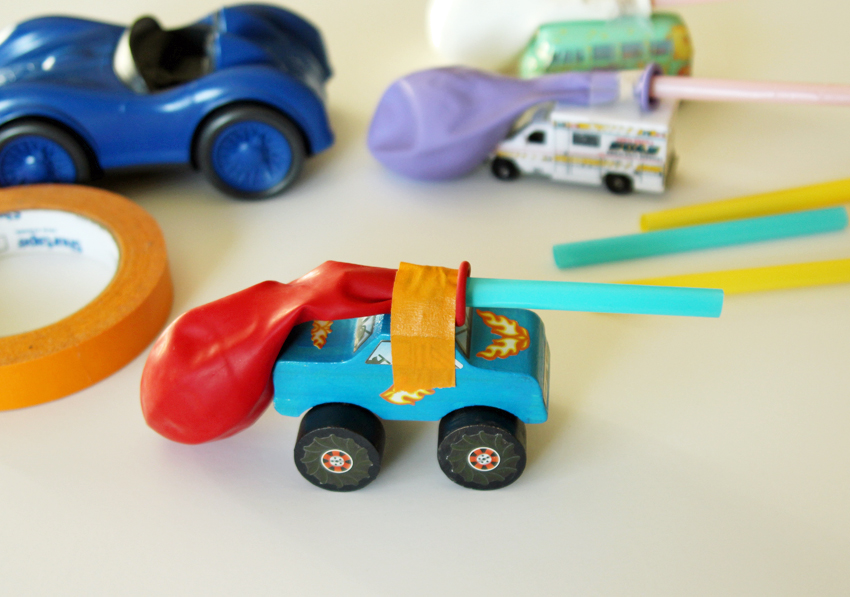 Straw Car Toy Car Balloon Racers - Make and Takes