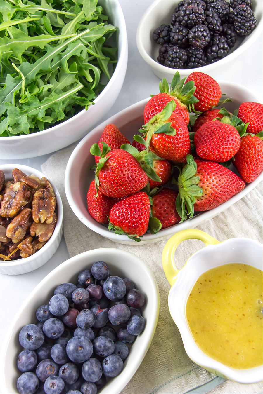 ingredients to make a berry salad for spring