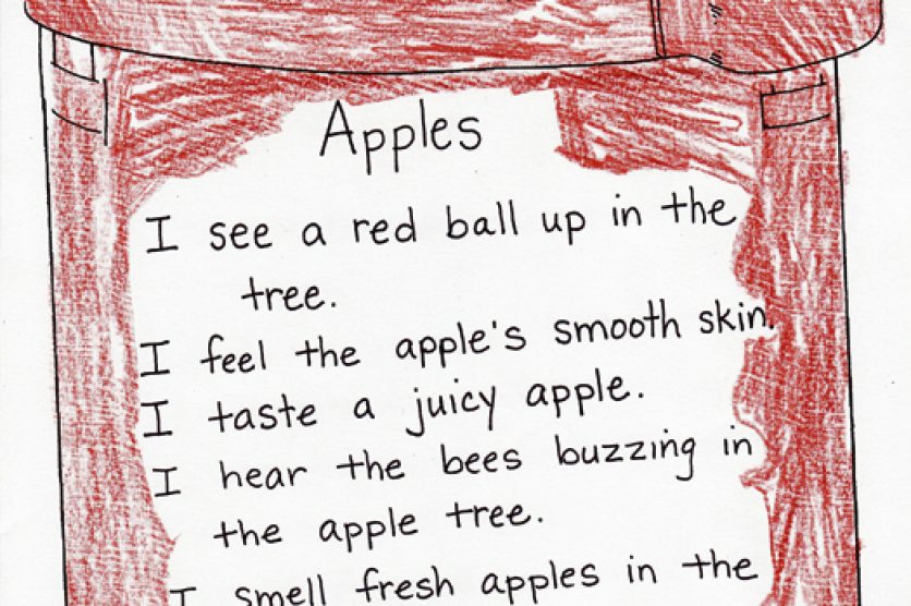 five senses apple poem
