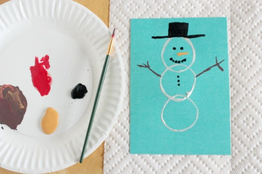 Paper Tube Stamped Snowman
