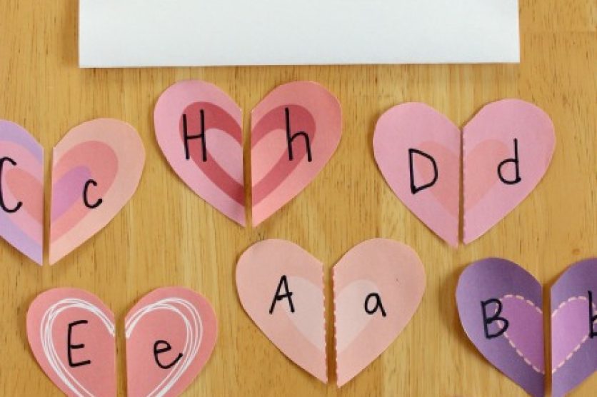 Heart Shapes Letter Match Craft