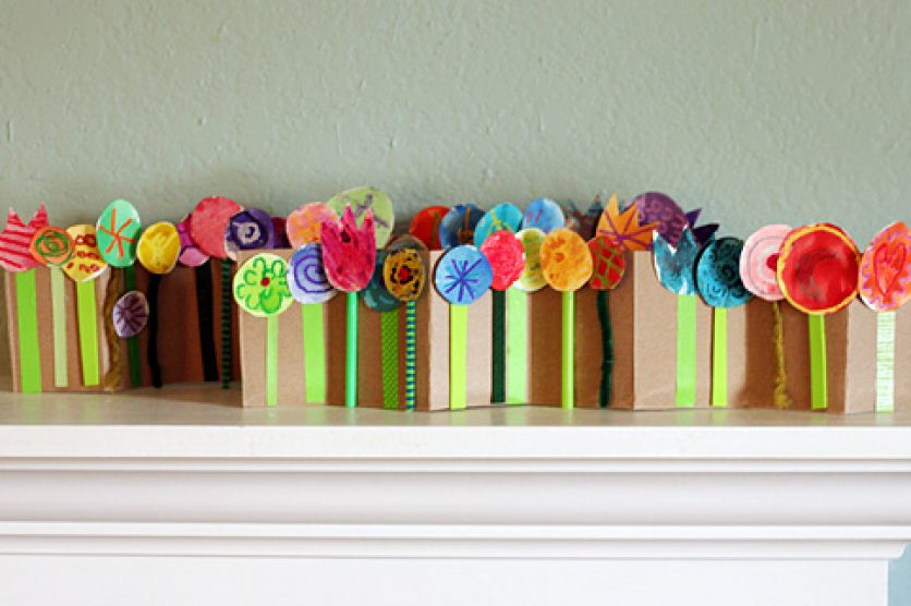 accordian fold spring flowers collage