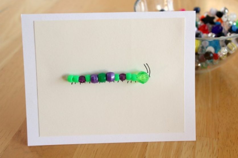 Stitched Bead Caterpillar Card