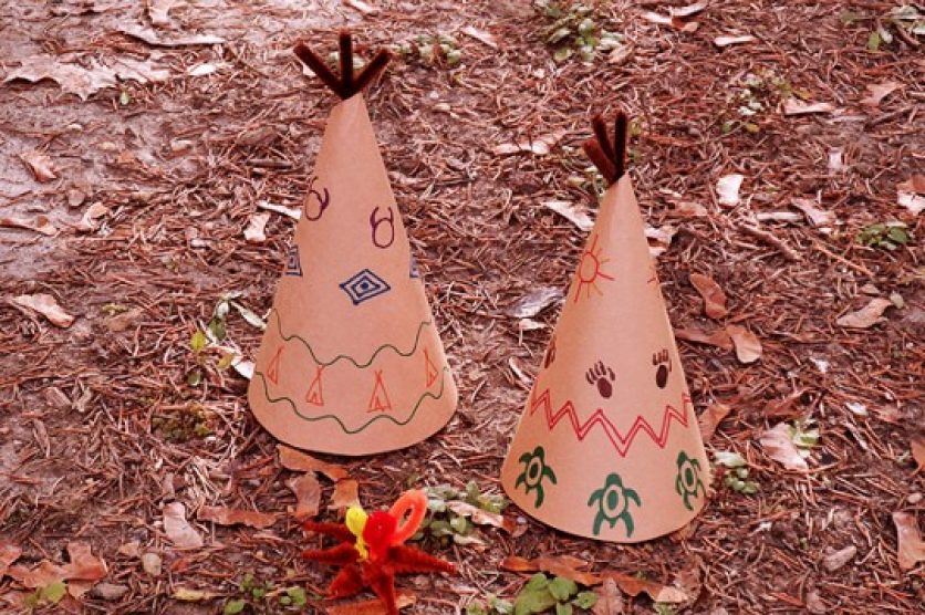 Paper Teepee Decorations for Thanksgiving